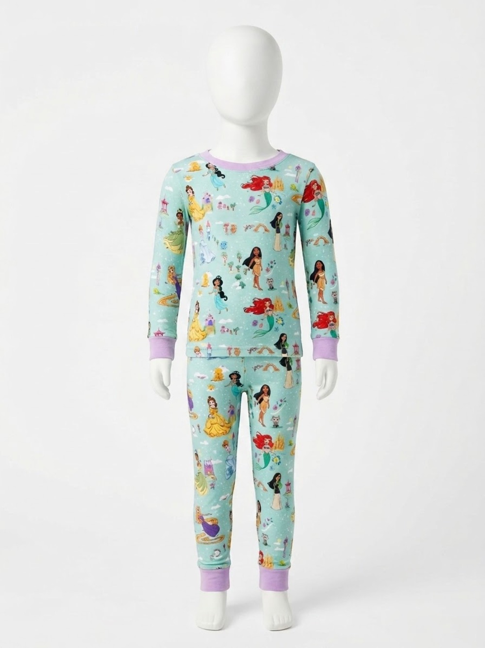 Little Sleepies Mint OG Princess Print Pajama Set with Lavender Trim 18-24 Month